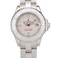 Aaa replica watch Bezel Dial Silver Yacht Beige Rolex Master 0814